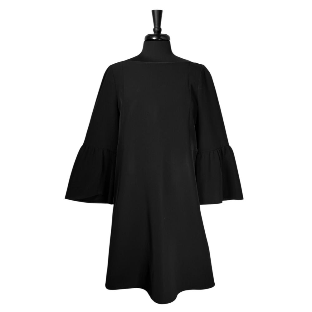 Lafayette 148 NY Womens 14 Black Bell Sleeve Shift Dress A Line Designer Career